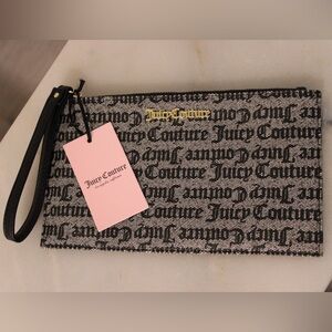 Juicy Couture Wristlet Black & White with Gold Hardware